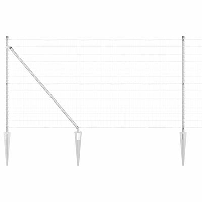 Vidaxl hek met paal zilver 1 x 10 m staal
