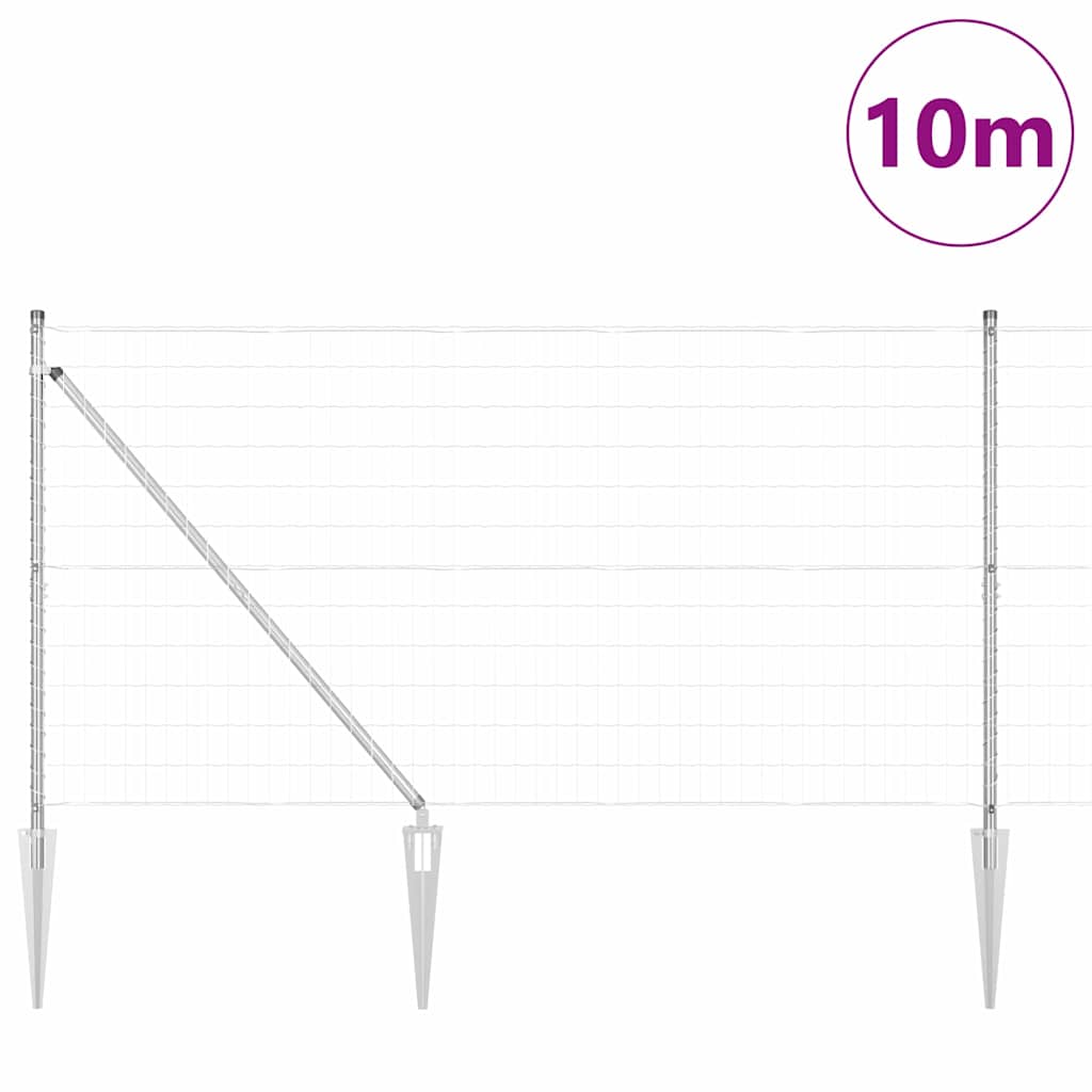 Valla vidaxxl con poste plata 1,4 x 10 m acero