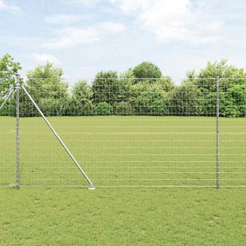 Vidaxl hek met paal zilver 1,5 x 10 m staal