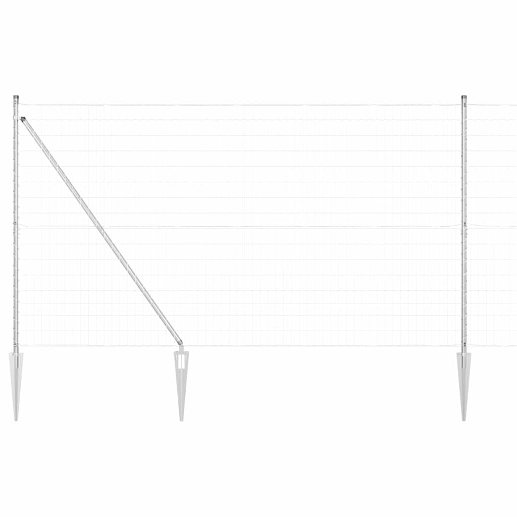 Valla vidaxl con poste plata 1,5 x 10 m acero