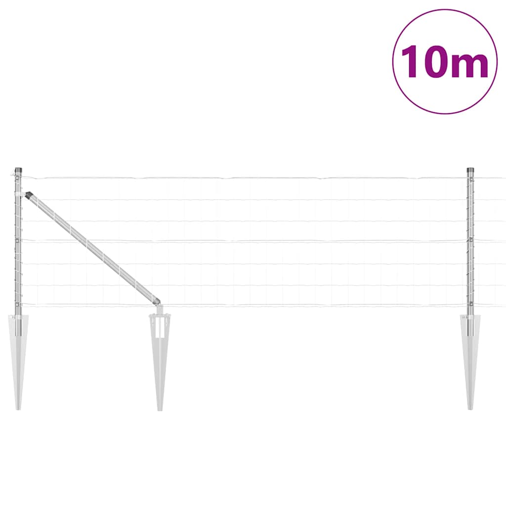 Valla vidaxxl con poste plata 0,4 x 10 m acero