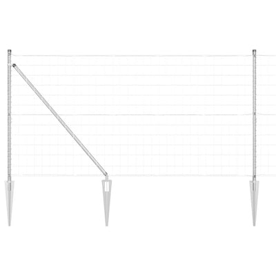 Vidaxl hek met paal zilver 1,2 x 10 m staal