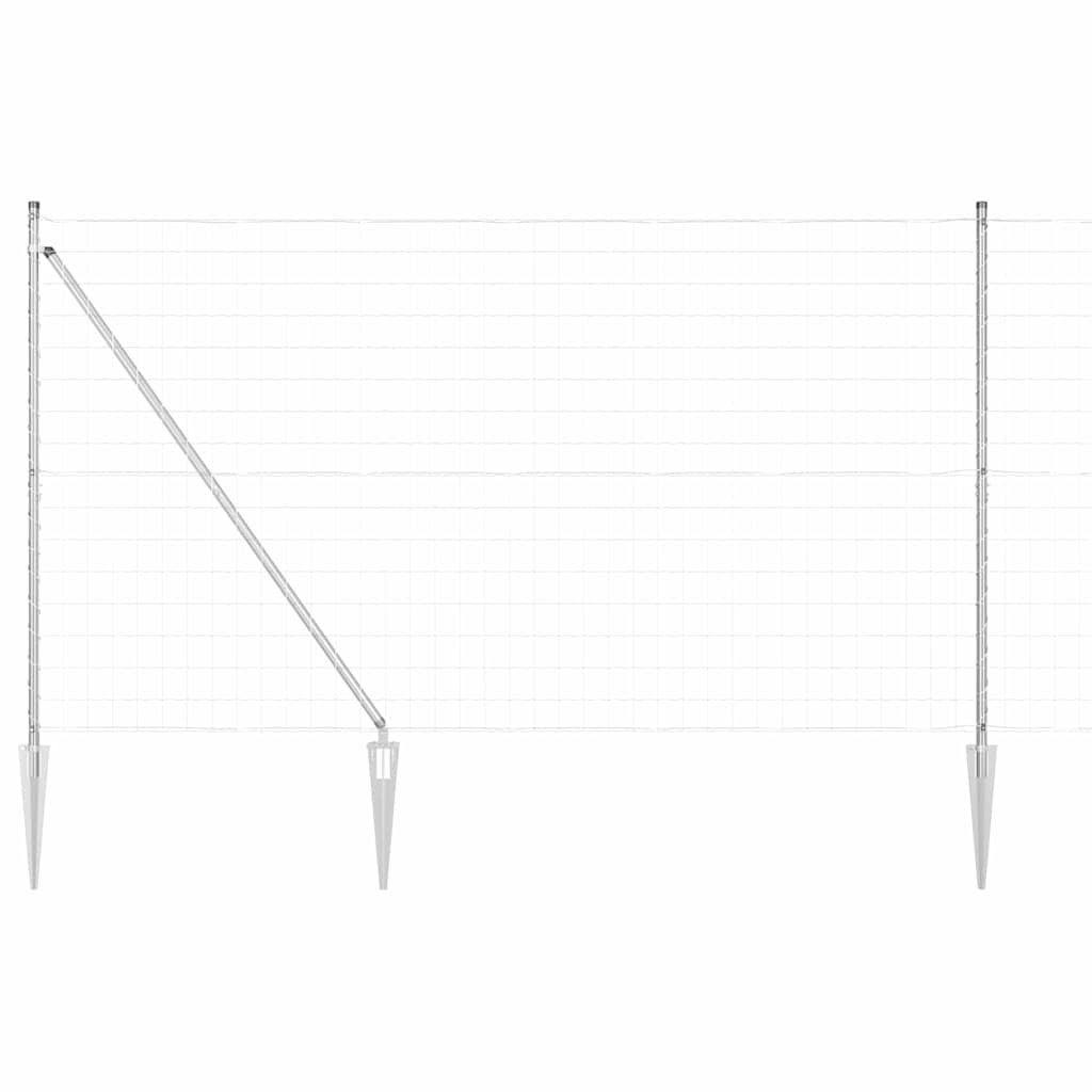 Recinzione Vidaxl con palo argento 1,5 x 10 m in acciaio