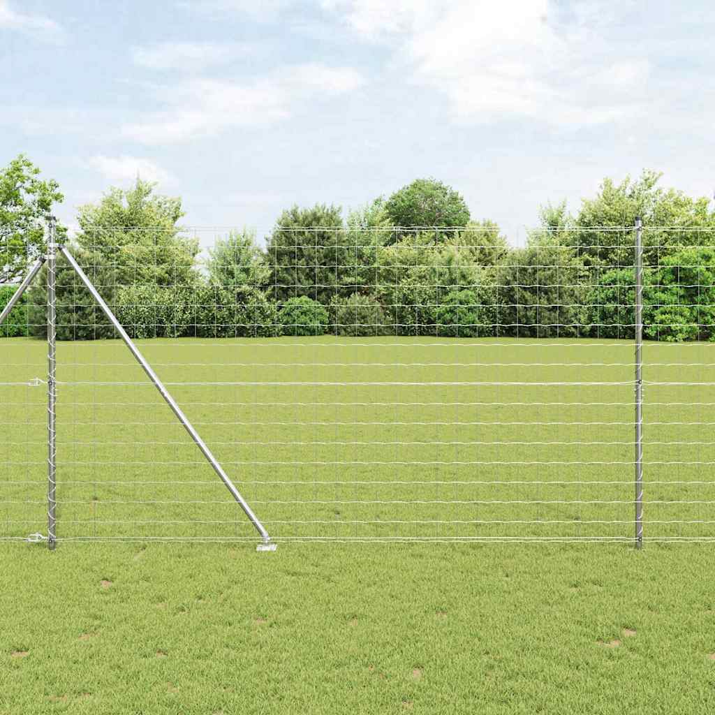 Vidaxl hek met paal zilver 1,5 x 10 m staal
