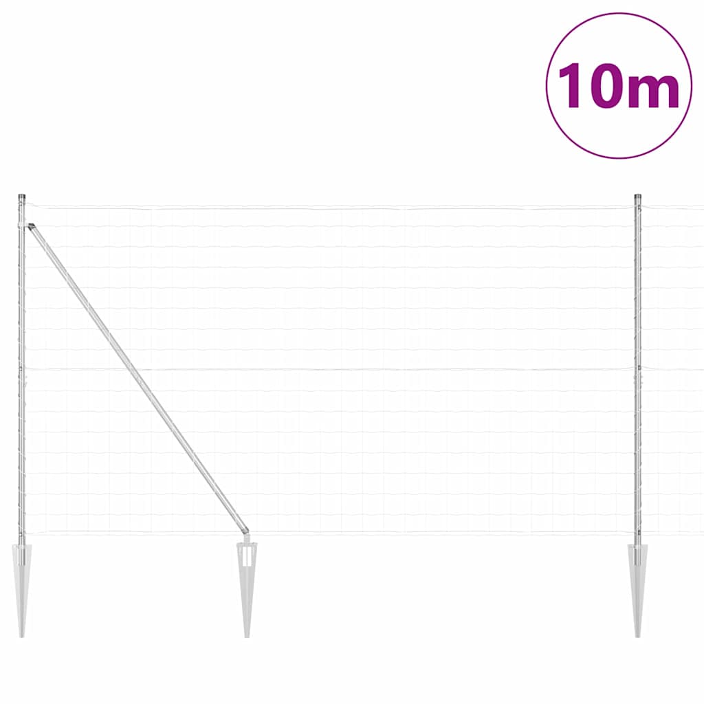 Valla vidaxxl con poste plata 1,6 x 10 m acero