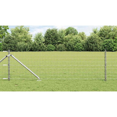 Vidaxl hek met paal zilver 0,4 x 10 m staal