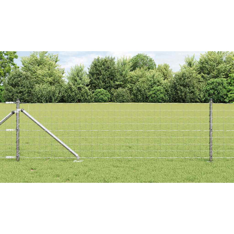 Vidaxl hek met paal zilver 0,4 x 10 m staal
