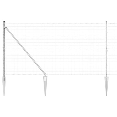 Vidaxl hek met paal zilver 1,4 x 10 m staal