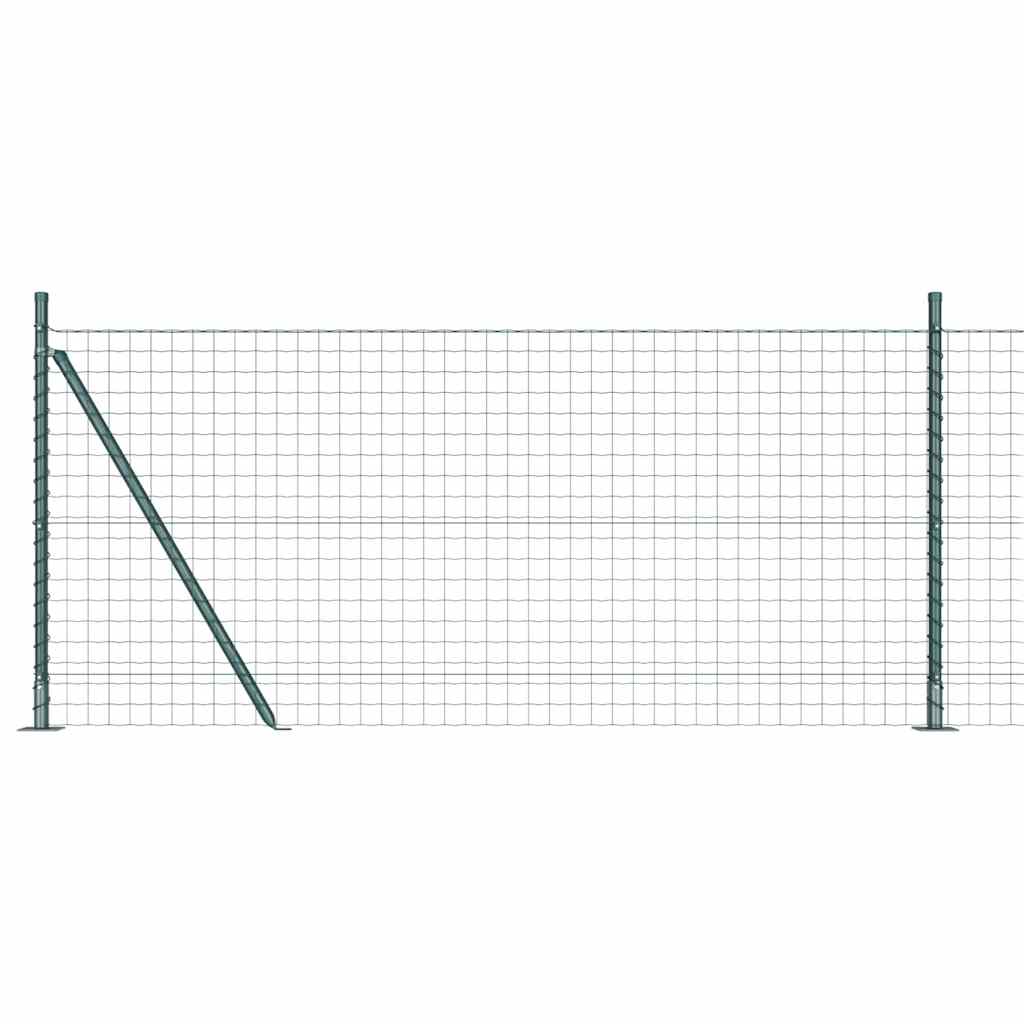 Valla vidaxl con poste verde 0,8 x 10 m acero y PVC