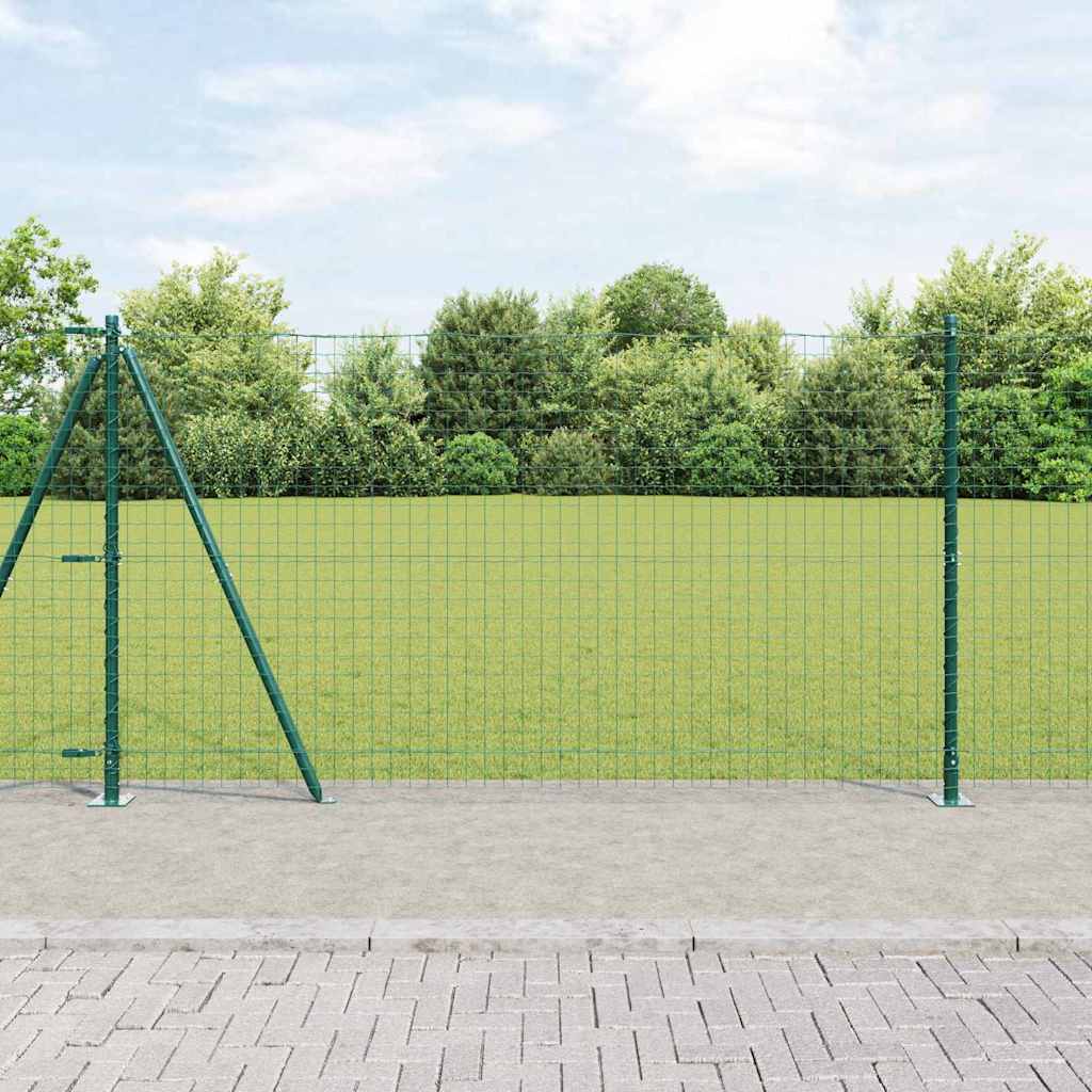 Recinzione Vidaxl con pali verdi 1,2 x 10 m in acciaio