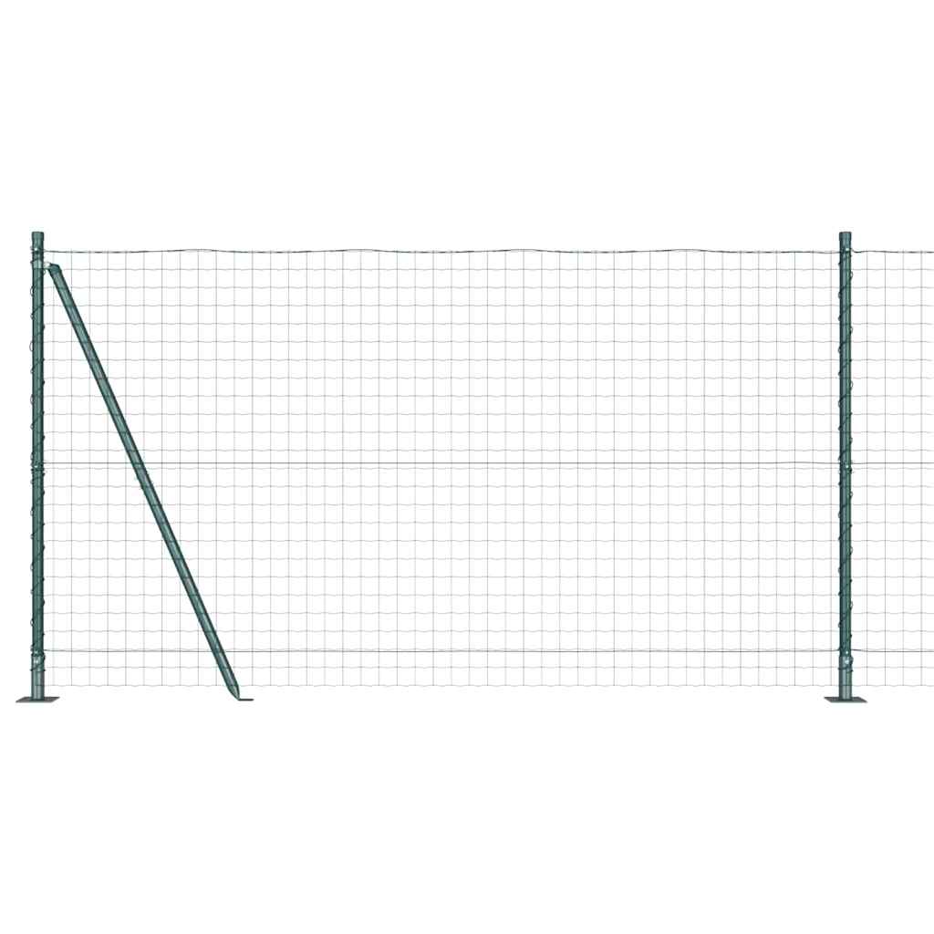 Valla vidaxl con postes verdes 1,2 x 10 m acero