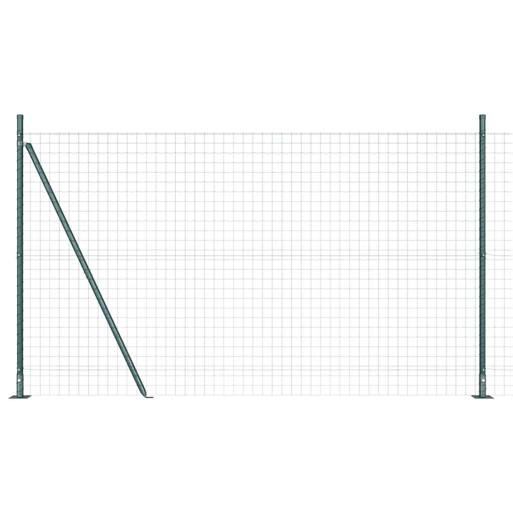 Valla vidaxl con postes verdes 1,5 x 10 m acero