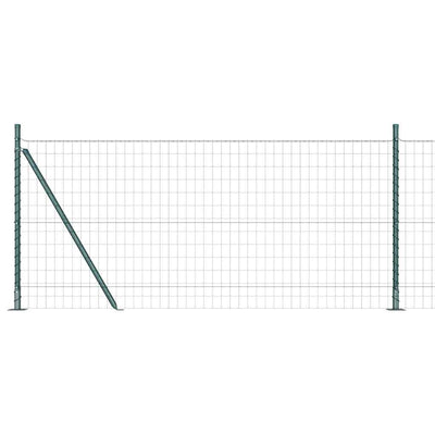 Vidaxl hek met paal groen 1 x 10 m staal en pvc