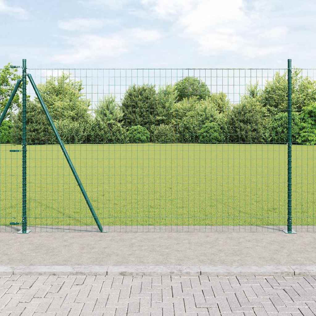 Recinzione Vidaxl con palo verde 1,5 x 10 m in acciaio e PVC