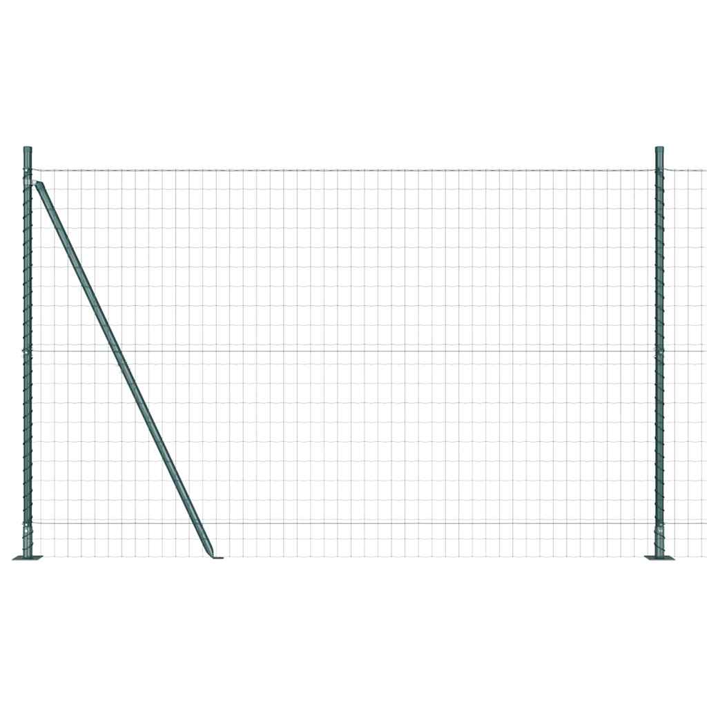 Valla vidaxl con poste verde 1,5 x 10 m acero y PVC