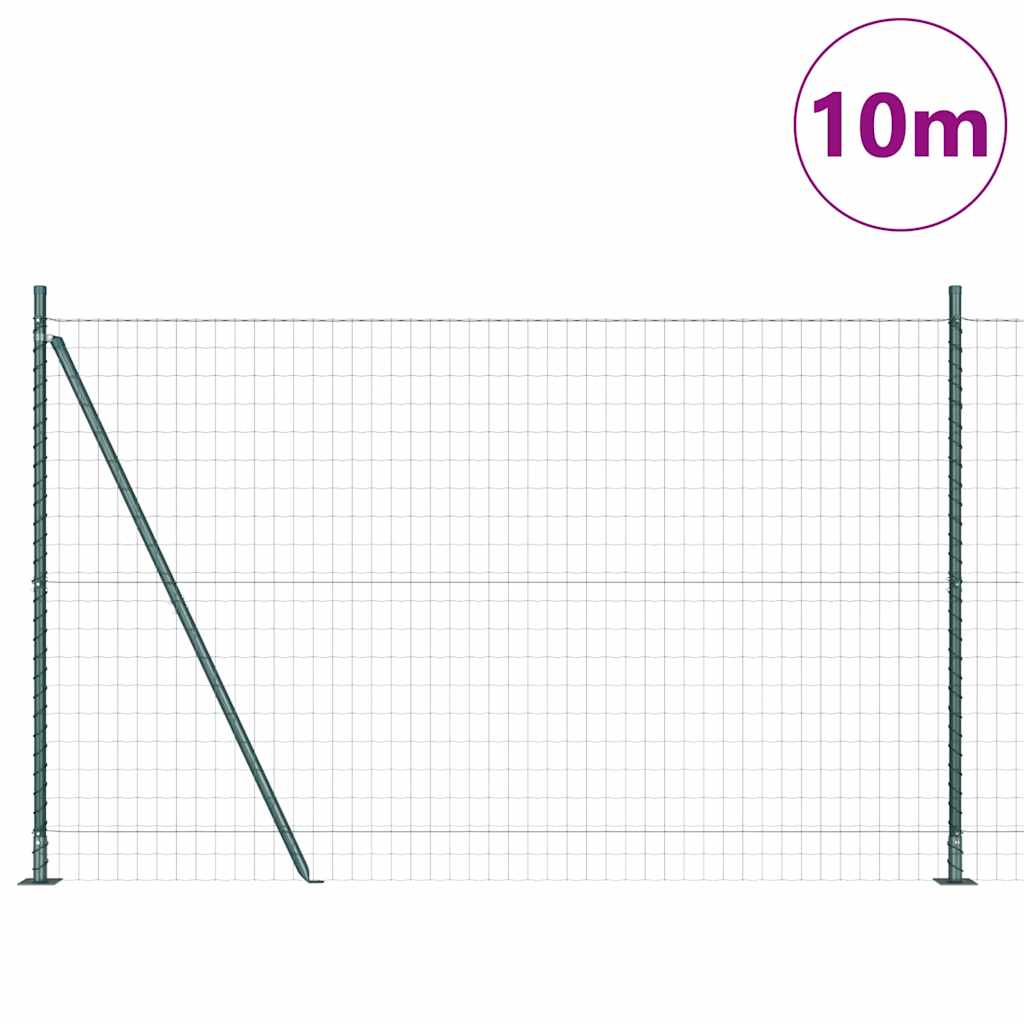 Valla vidaxl con poste verde 1,6 x 10 m acero y PVC