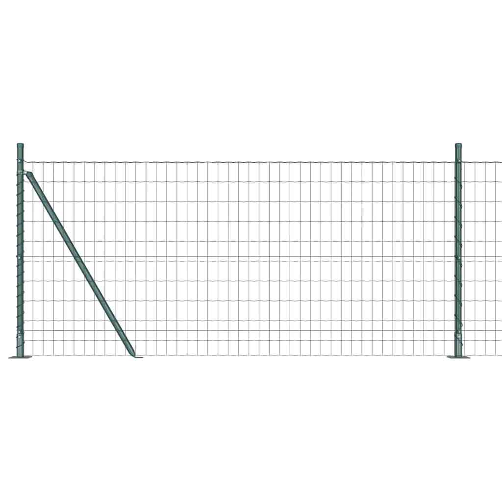 Valla vidaxl con poste verde 0,8 x 10 m acero y PVC