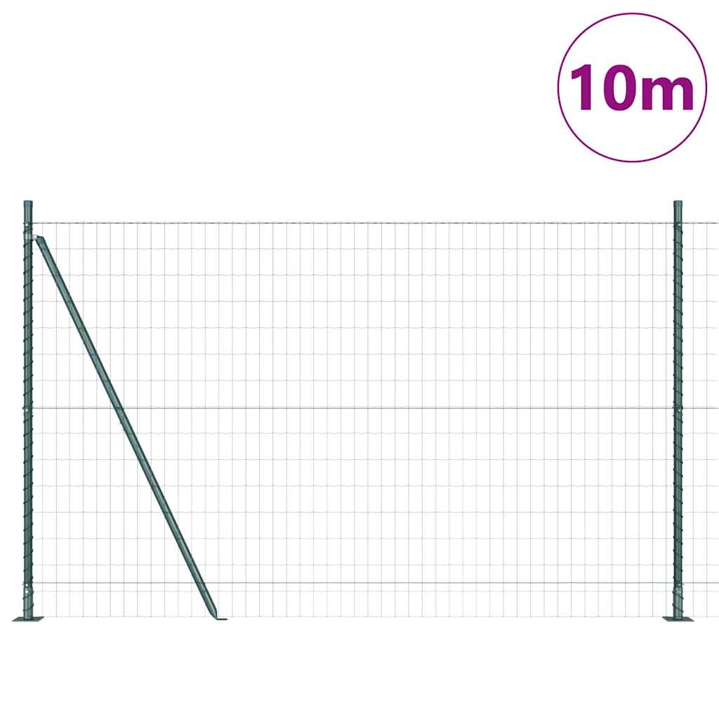 Valla vidaxl con poste verde 1,5 x 10 m acero y PVC