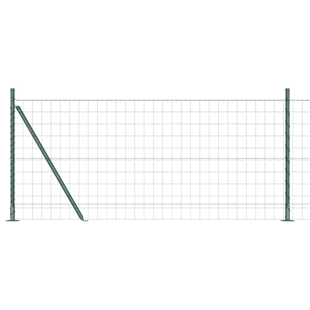 Valla vidaxl con poste verde 0,8 x 10 m acero y PVC