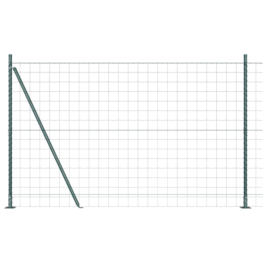 Valla vidaxl con poste verde 1,6 x 10 m acero y PVC