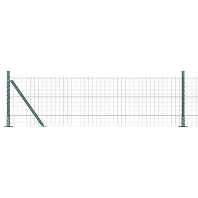 Vidaxl hek met paal groen 0,4 x 25 m staal en pvc