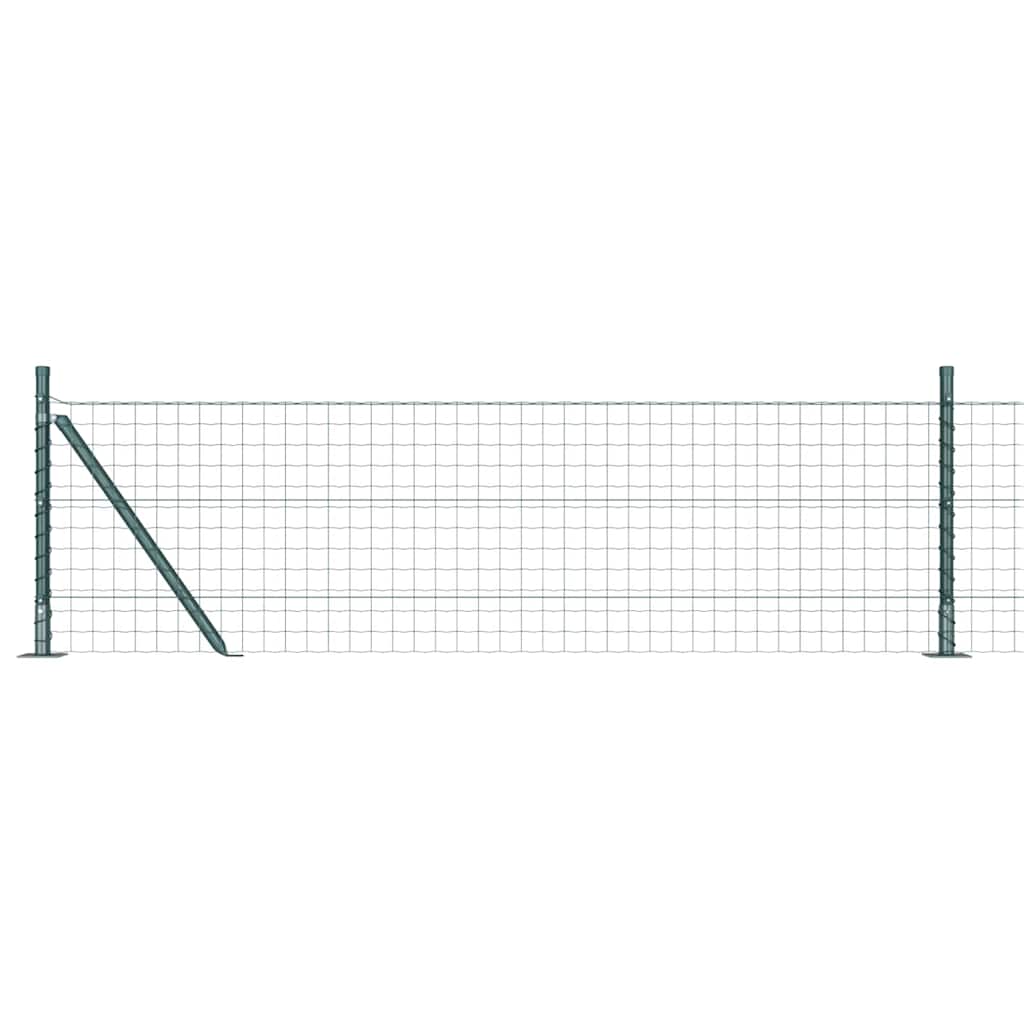 Valla vidaxxl con poste verde 0,6 x 25 m acero y PVC