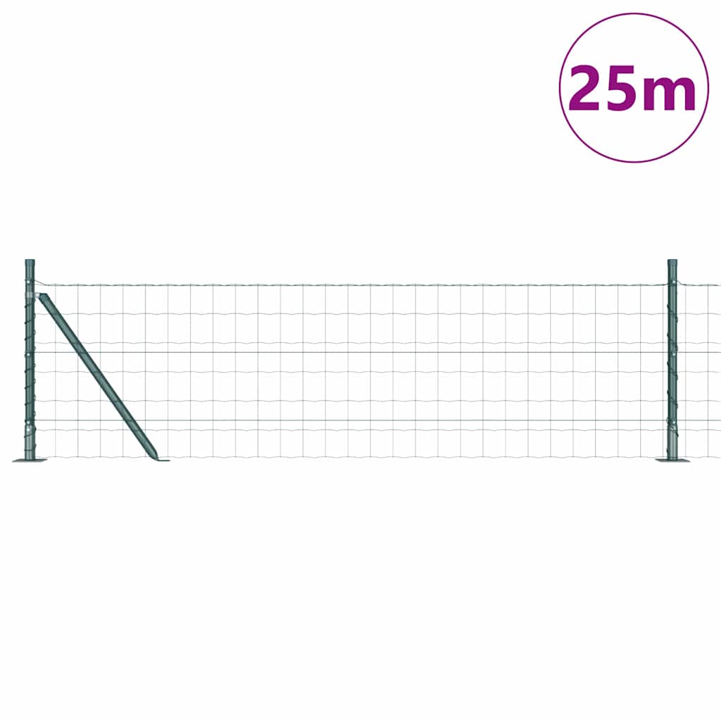 Valla vidaxxl con poste verde 0,4 x 25 m acero y PVC