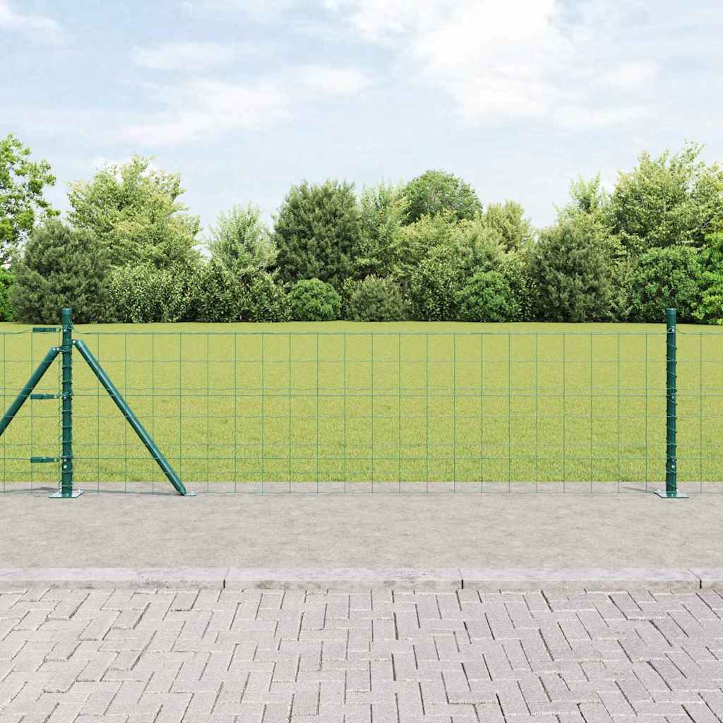Recinzione Vidaxxl con palo verde 0,6 x 25 m in acciaio e PVC