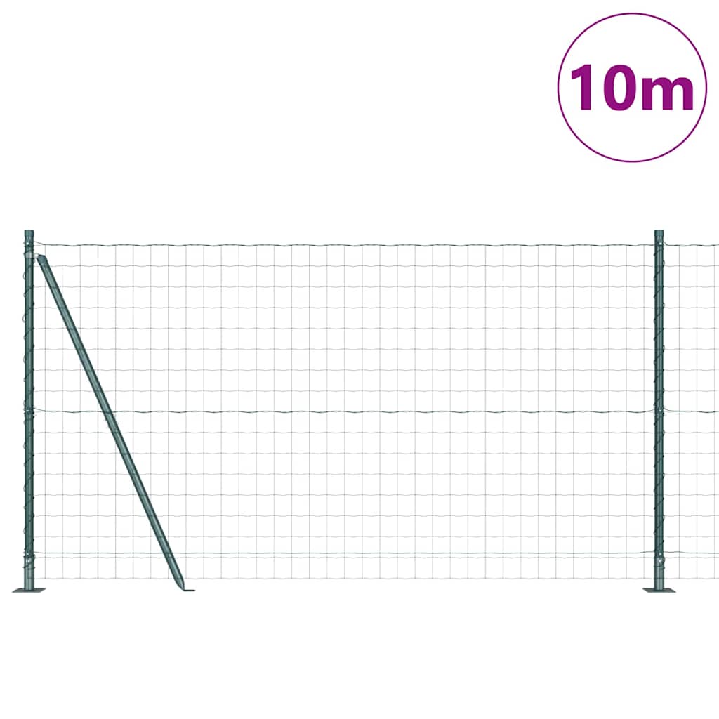 Valla vidaxxl con poste verde 1,2 x 10 m acero