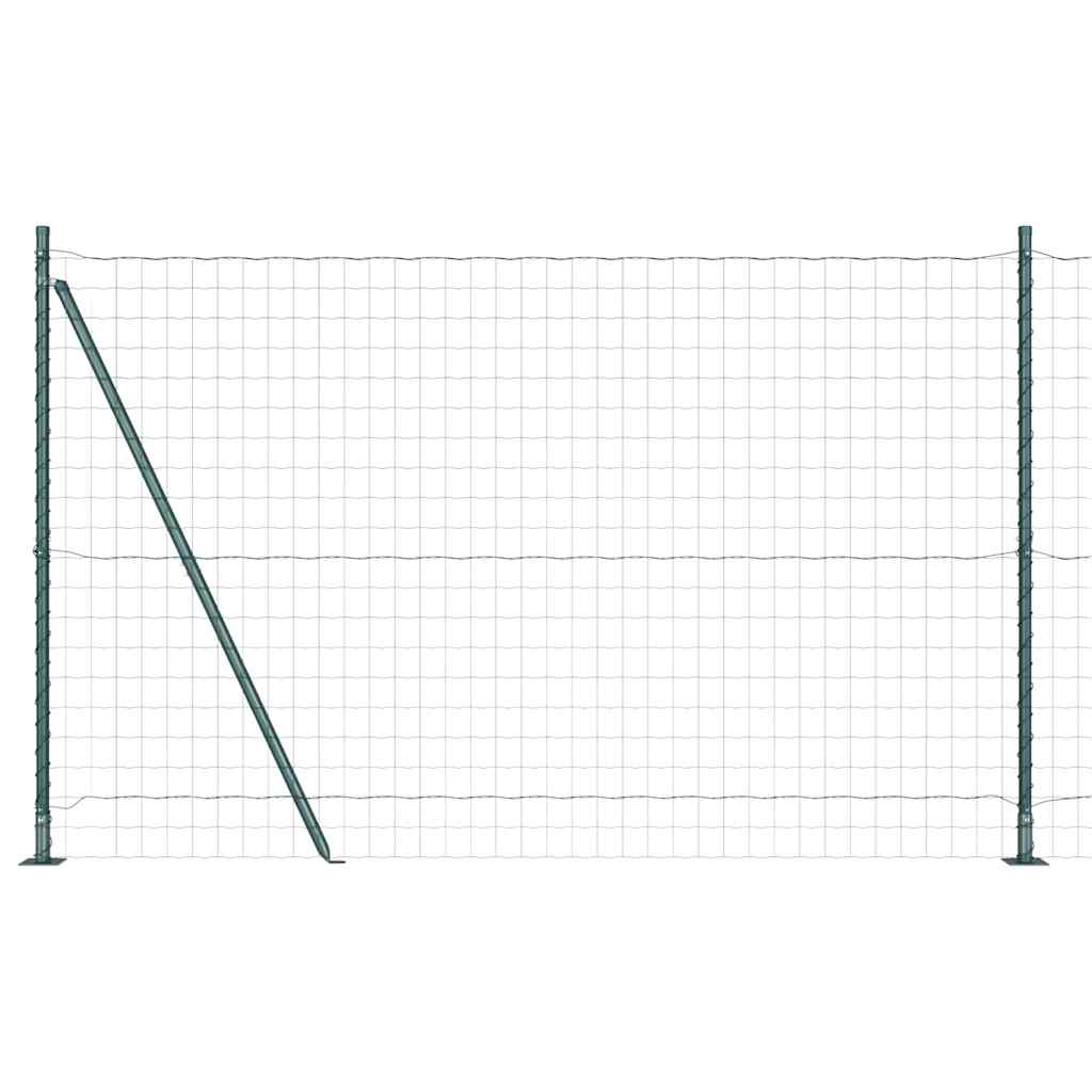 Valla vidaxxl con poste verde 1,5 x 10 m acero