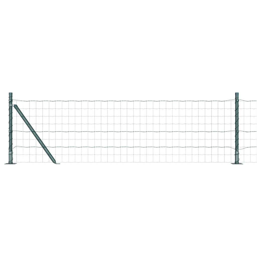 Valla vidaxxl con poste verde 0,4 x 25 m acero y PVC