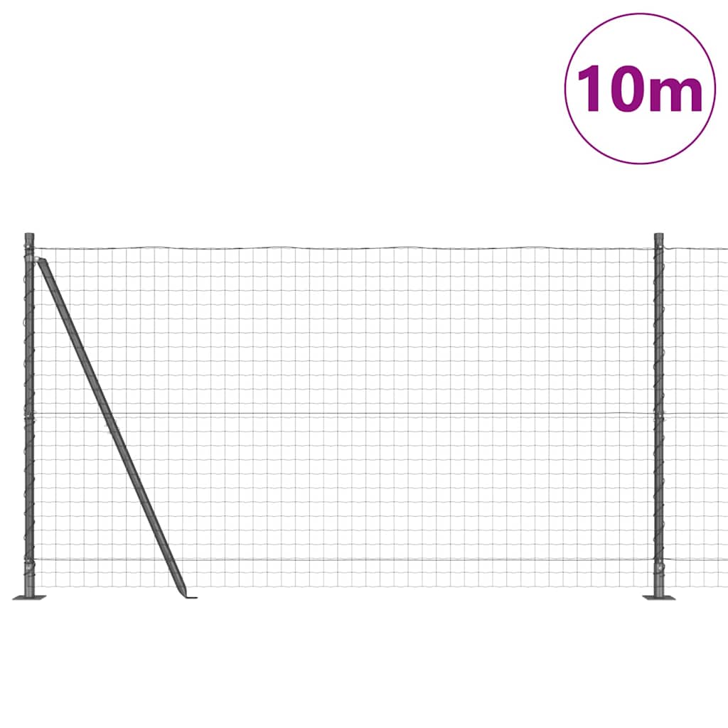 Valla vidaxl con poste gris 1,2 x 10 m acero y PVC