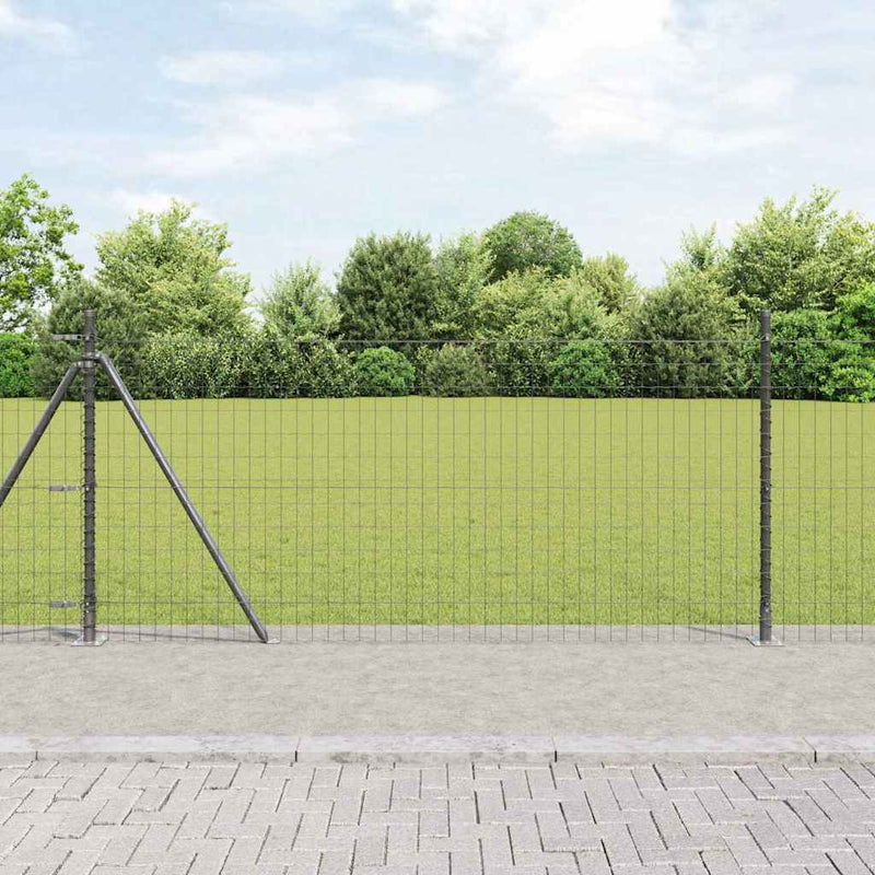 Valla vidaxl con poste gris 0,8 x 10 m acero y PVC