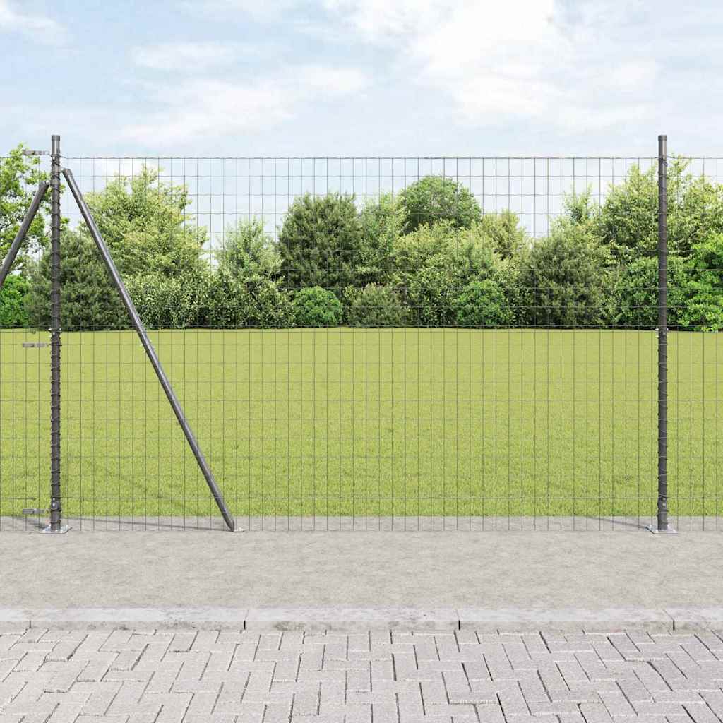 Recinzione Vidaxl con palo grigio 1,4 x 10 m in acciaio e PVC