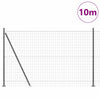 Vidaxl hek met paal grijs 1,6 x 10 m staal en pvc