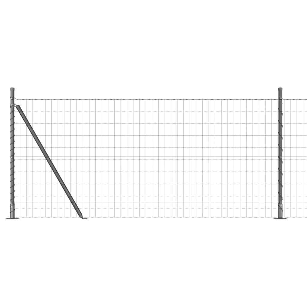 Valla vidaxl con poste gris 1 x 10 m acero y PVC