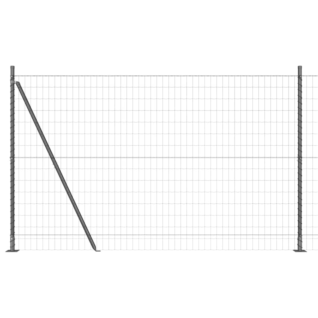 Valla vidaxl con poste gris 1,5 x 10 m acero y PVC