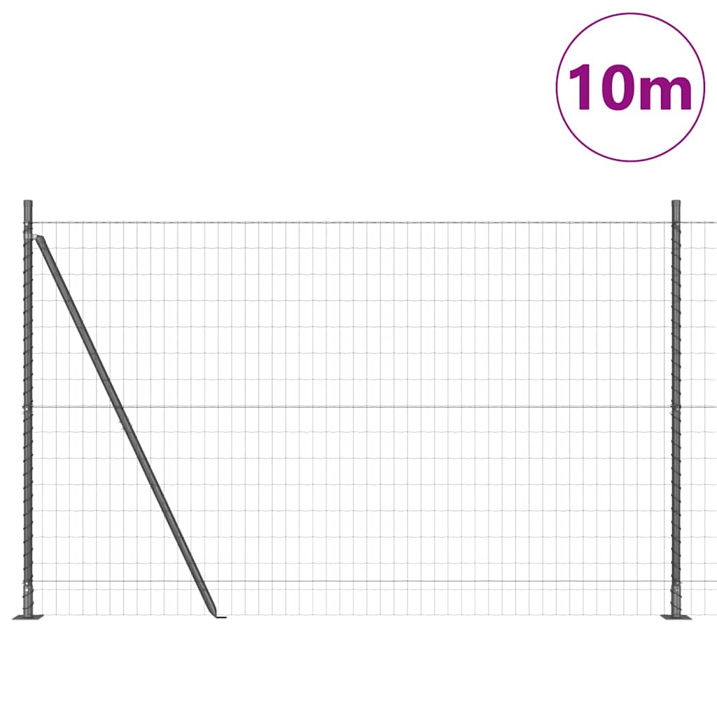 Valla vidaxl con poste gris 1,6 x 10 m acero y PVC