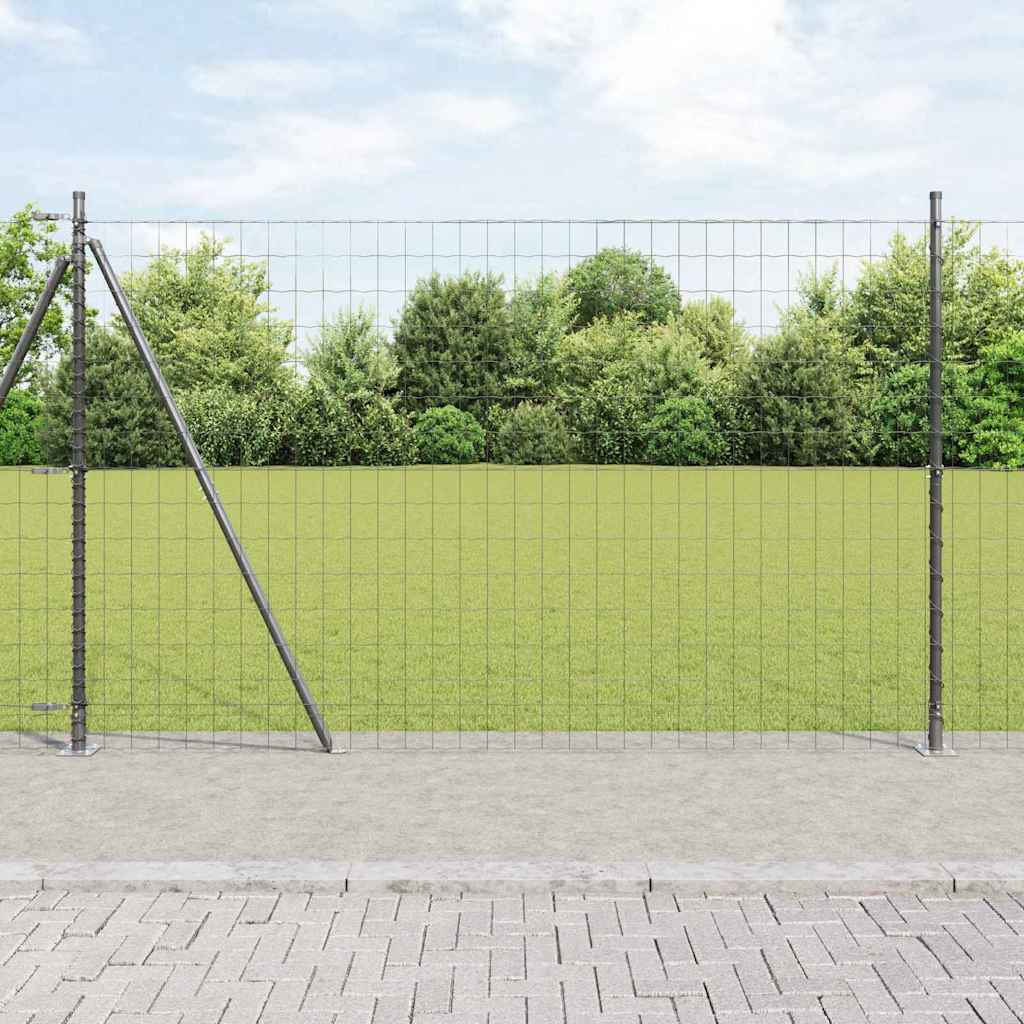 Valla vidaxl con poste gris 1,4 x 10 m acero y PVC