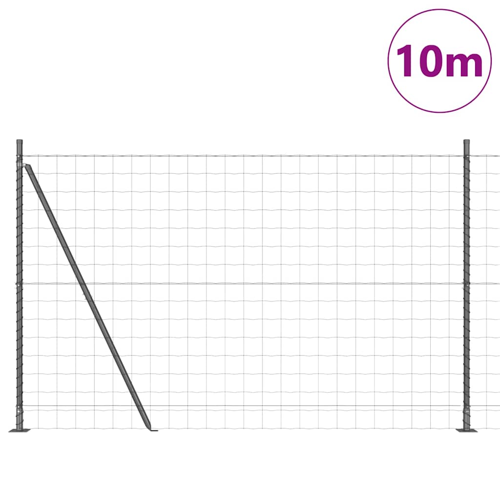 Valla vidaxl con poste gris 1,4 x 10 m acero y PVC