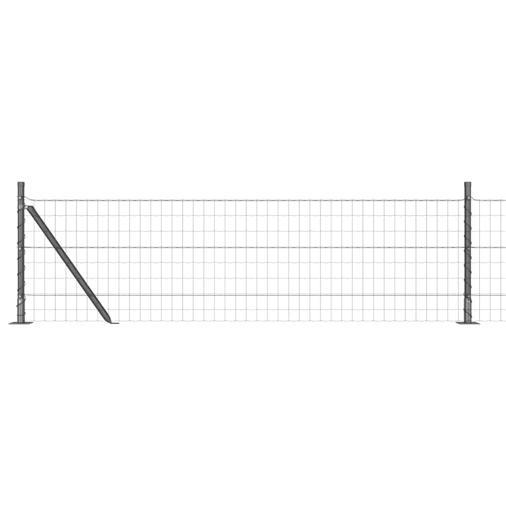 Valla vidaxl con poste gris 0,4 x 25 m acero y PVC