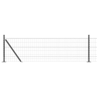 Valla vidaxl con poste gris 0,4 x 25 m acero y PVC
