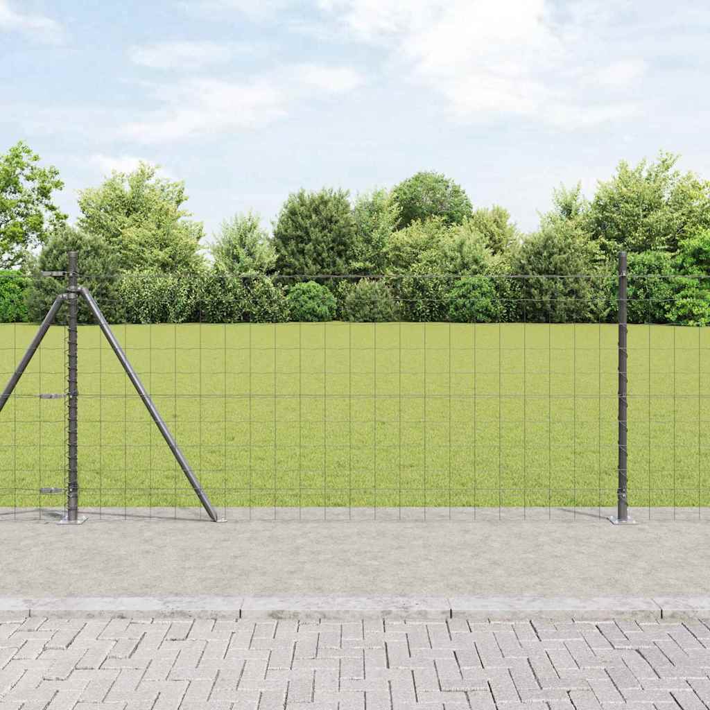 Recinzione Vidaxxl con palo grigio 0,8 x 25 m in acciaio