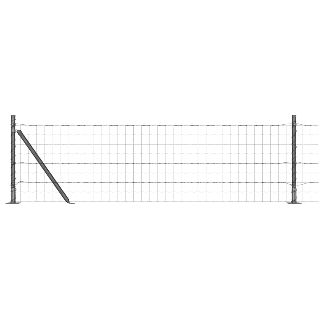 Valla vidaxl con poste gris 0,6 x 10 m acero y PVC