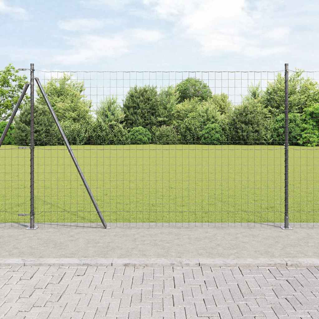 Valla vidaxl con poste acero gris 1,5 x 10 m
