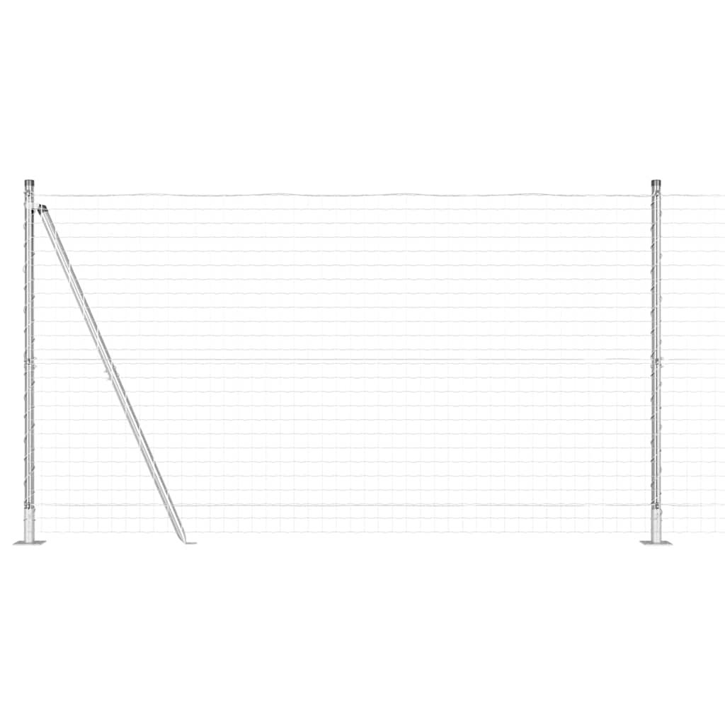 Valla vidaxxl con poste plata 1,2 x 10 m acero