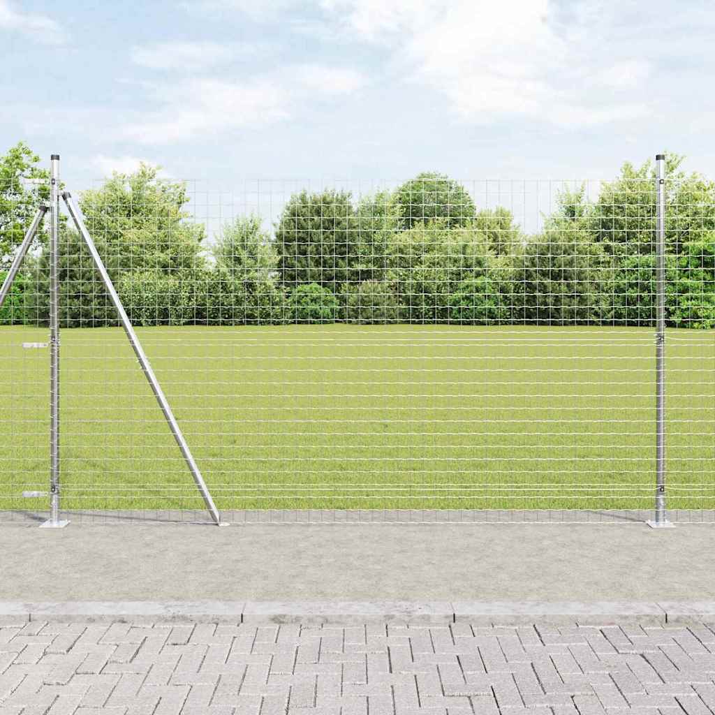 Valla vidaxxl con poste plata 1,4 x 10 m acero