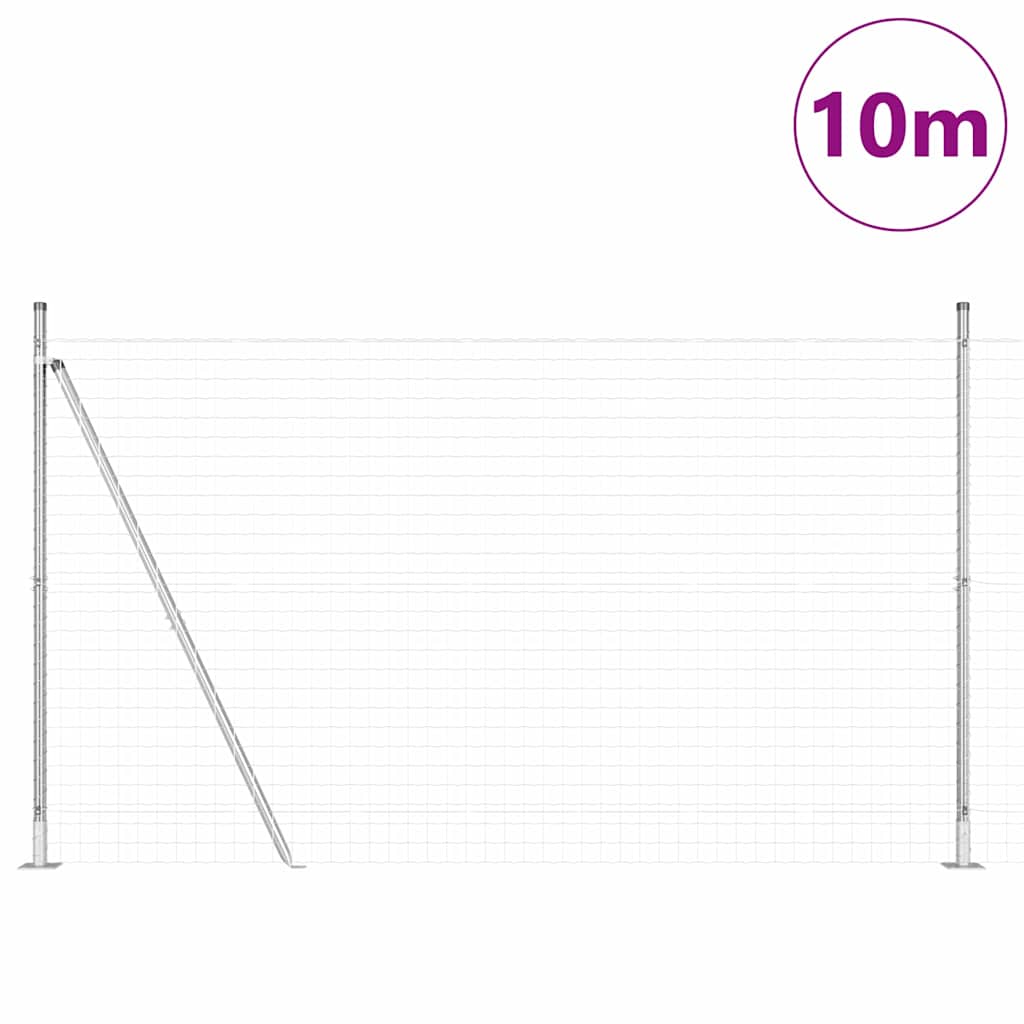 Valla vidaxxl con poste plata 1,6 x 10 m acero