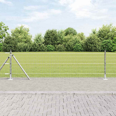 Vidaxl hek met paal zilver 0,4 x 10 m staal