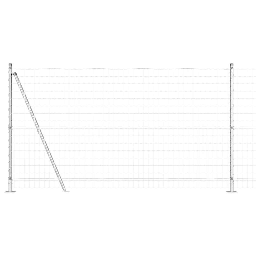 Valla vidaxxl con poste plata 1,2 x 10 m acero